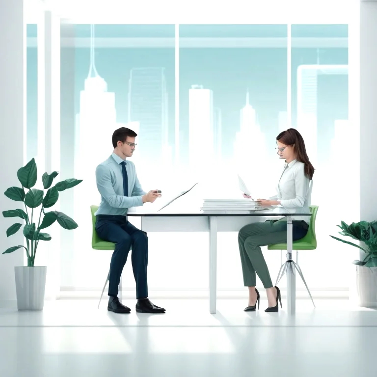 Client meeting at desk